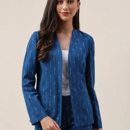 Fabindia Blue Cotton Printed Jacket-picture-32
