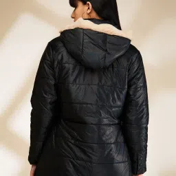 Being Human Black Slim Fit Puffer Jacket image 2