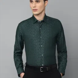 Luxure By Louis Philippe Green Regular Fit Printed Shirt-picture-25