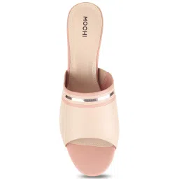 Mochi Women's Beige Casual Sandals image 3
