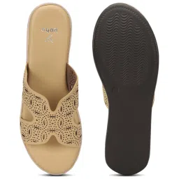 Yoho Women's Beige Casual Wedges image 3