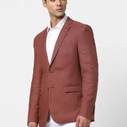 Van Heusen Brown Slim Fit Texture Blazer image 3