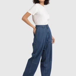 Bene Kleed Blue Cotton High Rise Jeans image 3