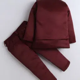 Fourfolds Boys Wine Regular Fit Blazer Waistcoat & Trousers Set image 2