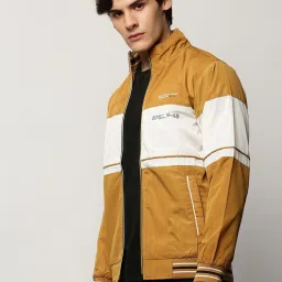 showoffff SHOWOFF Mustard Slim Fit Colour Block Jacket image 3