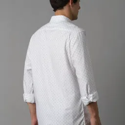 Louis Philippe Jeans White Cotton Slim Fit Printed Shirt image 2