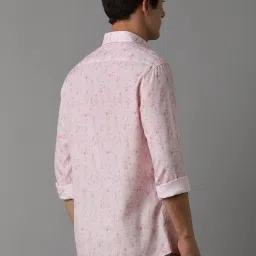 Louis Philippe Sport Pink Cotton Regular Fit Printed Shirt image 2