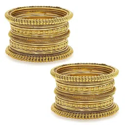 Peora Golden Oxidized Bangles Set for Women image 2