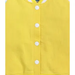 Bumzee Kids Yellow & White Solid Full Sleeves Jacket image 3