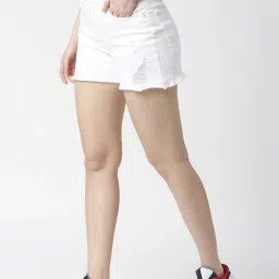 Pepe Jeans White Cotton High Rise Shorts image 3