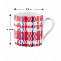 SONAKI Red Bone China Coffee Mugs (360 ml) - Set of 4 image 3