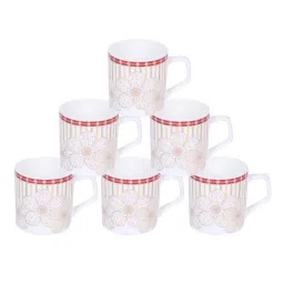 Clay Craft Multicolor Fine Ceramic Coffee & Tea Mugs (170 ml) - Set of 6 image 3