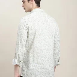 Turtle Grey Cotton Slim Fit Printed Shirt image 2