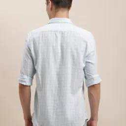 Turtle Light Blue Cotton Slim Fit Checks Shirt image 2