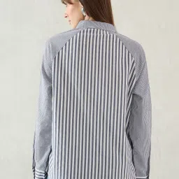 FEMMELLA Blue Relaxed Fit Striped Casual Shirt image 2