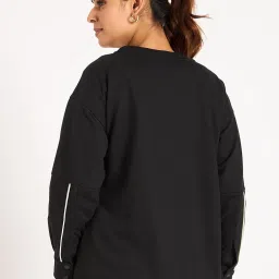 FEMMELLA Black Relaxed Fit Solid Sweatshirt image 2