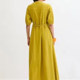 FEMMELLA Green Relaxed Fit Solid Dress image 2