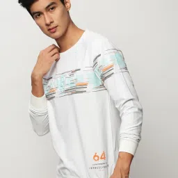 showoffff SHOWOFF White Slim Fit Printed Sweatshirt image 3
