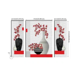 eCraftIndia 6MM MDF Set of 3 Botanical Floral Satin Matt Texture UV Art Painting image 3