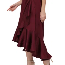 Smarty Pants Maroon Below Knee Skirt image 3