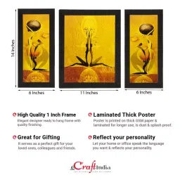 eCraftIndia Set of 3 Abstract Dancing Girls Matt Textured UV Art Painting image 3