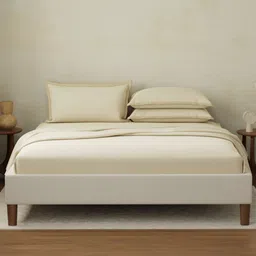 Boutique Living India White Pure Cotton 400 TC King Bedsheet Set - 2.74 m x 2.74 m-picture-22