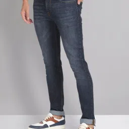 AD by Arvind Dark Blue Skinny Fit Lightly Washed Jeans image 3
