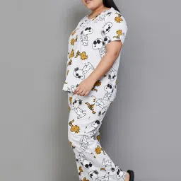 Nexus by Lifestyle Grey Cotton Printed T-Shirt Pyjama Set image 3