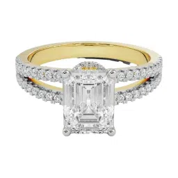 Emori 14k Yellow Gold & Diamond Emerald Cut Bridal Ring image 2