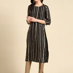 showoffff SHOWOFF Black Cotton Printed Kurta image 3