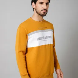 Cantabil Mustard Regular Fit Printed Round Neck Sweatshirt image 3