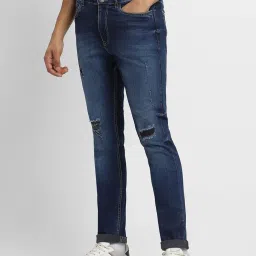 Forever 21 Navy Blue Mid Waist Skinny Fit Regular Length Jeans image 3