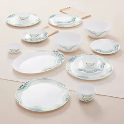 Larah by Borosil Moon White Opalware 21 Pieces Dinner Set image 2