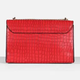 Allen Solly Red Textured Medium Sling Handbag image 2