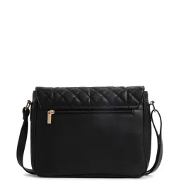 Fastrack Black Quilted Faux Leather Sling Handbag image 3