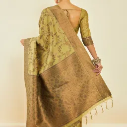 Soch Green Woven Saree With Unstitched Blouse image 2