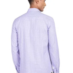 Arrow Purple Cotton Slim Fit Checks Shirt image 2