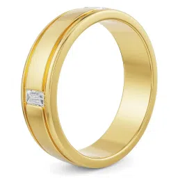 EMORI Yellow Gold Classic Emerald Men's Diamond Ring image 2