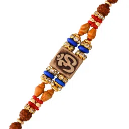 Aapno Rajasthan Quadra Rudraksh Studded Om Motif Rakhi image 2