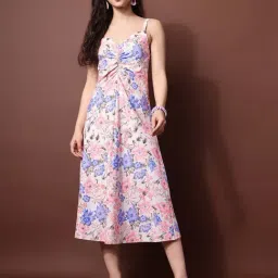 PURVAJA Multi Floral Sleeveless Midi Dress-picture-24