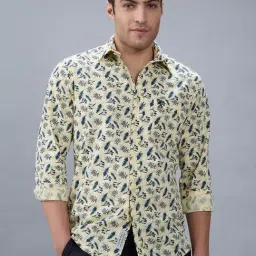 Giordano Yellow Slim Fit Printed Shirt-image-75