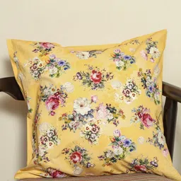 Myntra Elegant Homes Vintage Garden Yellow Floral Printed Cotton Square Cushion Cover-image-23