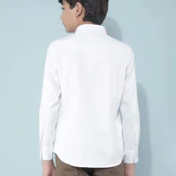 Crimsoune Club Boys White Solid Full Sleeves Shirt image 2