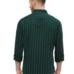 Basics Dark Green Cotton Slim Fit Checks Shirt image 2