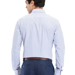 Park Avenue Blue Slim Fit Striped Shirt image 2
