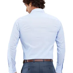 Raymond Blue Slim Fit Self Pattern Shirt image 2