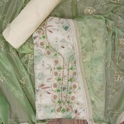 SHADOW & SAINING Floral Printed Beads And Stones Banarasi Unstitched Dress Material-picture-40