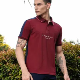 Thomas Scott Burgundy Regular Fit Printed Polo T-Shirt image 3