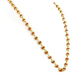 Divine souvenirs Unisex Gold-Plated Rudraksh Beaded Statement Chain-picture-40