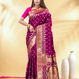 Charukriti Magenta Silk Embellished Saree-picture-17